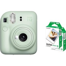 Fujifilm Instax Mini 12 Şipşak Kamera, Nane Yeşili + 2'li Paket Film