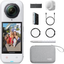 INSTA360 X5 Essentials Paketi Beyaz - 8k 360 Derece Kamera, Üçlü Aı Çipi