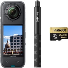 INSTA360 X4 Şantiye Demeti Selfie Çubuğu - 360° Şantiye Kamerası, 8k 30 Fps 360° Hdr Videolar, 72 Mp Fotoğraflar, 11K Zaman Atlamalı, Dronedeploy, Openspace, Cupix, Oculo, Whitehelmet'i Destekler