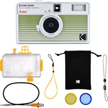 Kodak Ektar H35N Yarım Formatlı Film Kamerası, 35MM, Tekrar Kullanılabilir, Ampul Fonksiyonlu, Yıldız Filtreli, Kaplamalı, Objektifli (Yeşil Çizgili Premium Set)