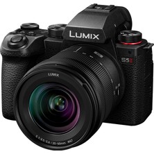 Panasonic Lumıx Dc-S5 Ii Tam Kare Aynasız Kamera Gövdesi, 20-60MM F3.5-5.6 Objektifli, 4K 60P ve 6k 30P, Döndürülebilir Ekran, Wi-Fi, Hibrit Faz Af, Aktif, Siyah