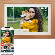 Denver Dijital Fotoğraf Çerçevesi 10,1 Inç Wifi ve Frameo'lu, Açık Ahşap