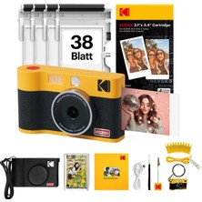 Kodak Mini Shot 2 Era 5x7.6cm Instant Camera, Aksesuar Seti, Sarı