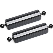 Letonpower Karbon Fiber Sualtı Yüzer Kol Ultra Hafif Su Kolu Çift 1" Top Yüzdürme Yüzer Kollar Dalış Tepsisi Için Aydınlatma Sistemi (Siyah, D60MM, 10")