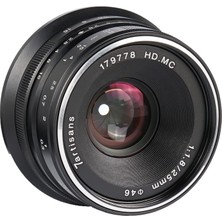 7ARTISANS 25MM F1.8 Manuel Odaklama Sabit Odaklı Objektif Olympus Için Panasonic Micro Four Thirds Mft M4/3 Kameralar - Siyah