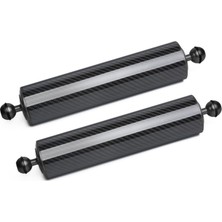Letonpower Karbon Fiber Sualtı Yüzer Kol Ultra Hafif Su Kolu Çift 1" Top Yüzdürme Yüzer Kollar Dalış Tepsisi Için Aydınlatma Sistemi (Siyah, D60MM, 12")