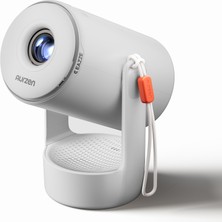 Aurzen E1 Mini Projektör ve Resmi Netflix, Akıllı Projektör (Gri)