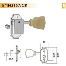 Valencia Valencıa EMH3157CRR3L3 Elektro Gitar Burgusu, 3 Sağ+3 Sol, Krom