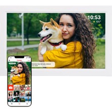 Denver Pff -1503WMK2 Dijital Wi – Fi Fotoğraf Çerçevesi – 15,6 Inç Full Hd IPS Dokunmatik Ekran, Entegre Frameo Yazılımı, Kablosuz Paylaşım, Otomatik Gece Kapatma, Beyaz