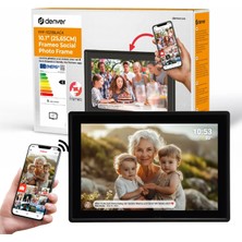 Denver PFF1021 Dijital Fotoğraf Çerçevesi Wifi 10.1 Inç, Frameo Uygulamalı Elektronik Fotoğraf Çerçevesi 16GB, IPS Dokunmatik Ekran, Otomatik Döndürme, Mikro Sd Yuvası, Siyah