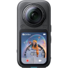INSTA360 X6 Standart Paket - 8k 360° Aksiyon Kamerası, Çift 1/2,8 cm Sensörler, Purevideo, 360° Yeniden Çerçeveleme, Gece Yarısı Siyahı