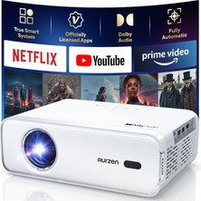Aurzen Eazze D1 Akıllı Projektör Ev Sineması, Netflix ve Dolby, 1080P