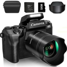 Fine Life Pro Dijital Kamera 1080P, 64 Megapiksel 16X Dijital Zoom Fotoğraf Makinesi, Görüntü Sabitleyici Vlog Kamera (1 Kamera)