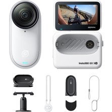 INSTA360 Go 3s Bisiklet Pov Paketi 64 GB Beyaz - Taşınabilir 4K Mini Kamera, Eller Serbest Pov'ler, Her Yere Takma, Sabitleme, 140 Dakikalık Pil, 10 M Su Geçirmez, Yapay Zeka Düzenleme, Apple Find My