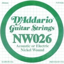 Daddarıo NW026 Elektro ve Akustik Tek Tel, (Re), 0.026
