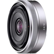 Sony SEL-16F28 Süper Geniş Açılı Objektif (Sabit Odak Uzaklığı, 16 Mm, F2,8, Aps-C, A6000, A5100, A5000 ve Nex Serisi Için Uygun, E Montajı) Gümüş