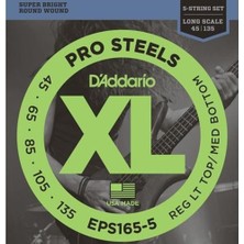 Daddarıo EPS165-5 Bass Gitar Tel Seti, 5 Telli, 45-135