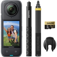 INSTA360 X4 Drone Free Bundle – Su Geçirmez 8k 360° Aksiyon Kamerası, 4K Geniş Açılı Videolar, Görünmez Selfie Çubuğu Efekti, Çıkarılabilir Objektif Koruması, 135 Dakika Pil Ömrü, Yapay Zeka Düzenleme