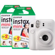 Instax Fujifilm Instax Mini 12 Şipşak Kamera, 40 Çekim, Beyaz Ton