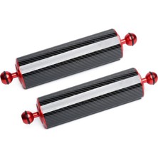 Letonpower Karbon Fiber Sualtı Yüzer Kol Ultra Hafif Su Kolu Çift 1" Top Yüzdürme Yüzer Kollar Dalış Tepsisi Için Aydınlatma Sistemi (Kırmızı, D60MM, 10")