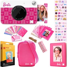 Kodak x Barbie Printomatic Instant Camera – Hediye Paketi: Ikonik Stil + Barbie Kamera Çantası, Fotoğraf Albümü, Çıkartmalar, Asılı Çerçeve, 50 Çıkartma ve Zınk Kağıt (20 Yaprak)