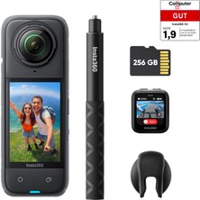 INSTA360 X4 Gps Paketi – Su Geçirmez 8k 360° Aksiyon Kamerası, 4K Geniş Açılı Videolar, Görünmez Selfie Çubuğu, Çıkarılabilir Objektif Koruması, 135 Dakika Pil Ömrü, Yapay Zeka Düzenleme, Stabilizasyo