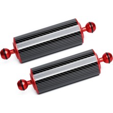Letonpower Karbon Fiber Sualtı Yüzer Kol Ultra Hafif Su Kolu Çift 1 "top Yüzdürme Yüzer Kollar Dalış Tepsisi Için Aydınlatma Sistemi (Kırmızı, D60MM, 8")