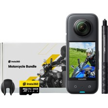 INSTA360 X3 Motosiklet Paketi - 1/2"sensörlü Su Geçirmez 360°AKSIYON Kamerası, 5.7k 360 °, 72MP 360°FOTOĞRAF, Stabilizasyon, 2.29"dokunmatik Ekran, Titreşim Geri Bildirimi, Aı Düzenleme, Canlı Akış