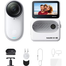 INSTA360 Go 3s Aksiyon Paketi - Taşınabilir 4K Mini Kamera, Eller Serbest Pov'ler, Her Yere Takma, Sabitleme, 140 Dakikalık Pil, 10 M Su Geçirmez, Yapay Zeka Düzenleme, Apple Find My, Vlog'lar, Seyaha