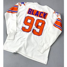 Black 99 Baskılı Beyaz Oversize Uzun Kollu Erkek Sweatshirt