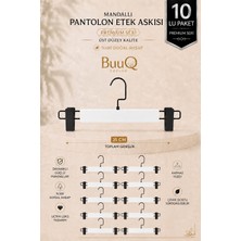 Buuq Design 10 Adet Ahşap Üst Düzey Mandallı Pantolon Askısı Etek Askısı 1.kalite Ultra Lüks Askı
