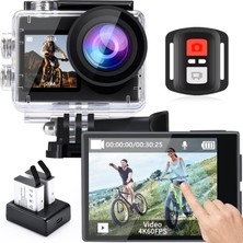 Icefox Action Cam 4K 60FPS 20MP, Eıs'li Su Altı Kamerası, 5x Yakınlaştırma, Wifi Uzaktan Kumanda, Video ve Fotoğraf Düzenleme Için Aksiyon Kamerası Su Geçirmez Uygulaması, Bisiklet, Dalış ve Yüzme Içi