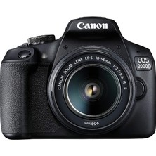 Canon Eos 2000D Slr Fotoğraf Makinesi Pil Kiti (24,1 Mp, Dıgıc 4+, 7,5 cm (3,0 Inç) Lcd, Ekran, Full Hd, Wifi, Aps-C Cmos Sensör) Ef-S 18-55MM, Iı F3.5-5.6, Iı + Pil LP-E10, Siyah