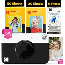 Kodak Printomatic Şipşak Kamera – 75 Yapraklık Paket – 5mp – Zınk 2x3 Fotoğraf – Taşınabilir – Siyah