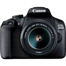 Canon Eos 2000D Slr Fotoğraf Makinesi (24,1 Mp, Dıgıc 4+, 7,5 cm (3,0 Inç) Lcd, Full Hd, Wifi, Aps-C Cmos Sensör) Dahil. Objektifler Ef-S 18-55MM Is Iı F3.5-5.6 Is Iı ve Ef 50MM F1.8 Stm, Siyah