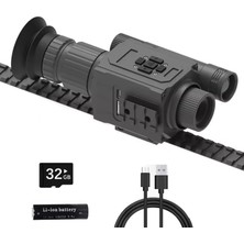 Suzlazyr Megaorei NK008 Avcılık Için Dijital Gece Görüş Cihazı, 1080P Hd Kızılötesi Tüfek Dürbünü Monoküler Kamera, 5x Dijital Zoom, Dahili 850 Ir Aydınlatıcı