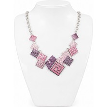Nish Point Pembe Mürdüm Charm Kolye
