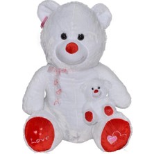 Svoria Store  1085B Selay, Yavrulu Ayı 100 cm Beyaz