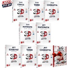 3D Yayınları 2027 Tyt-Ayt 3D Türkçe(Türk Dili ve Edebiyatı)-Matematik-Tarih-Coğrafya Video Destekli Defter Seti