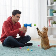 Bak Gel Al Top Atan Kedi Oyuncak Tabancası 20 Adet Renkli Pompon Toplu İnteraktif Kedi Oyuncağı