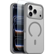 Teleplus iPhone 18 Pro Kılıf Babet Translucent Mat Msafe Şarj Özellikli Kapak + Ekran Koruyucu
