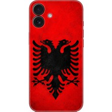 Teknoba Store Iphone 16 Uyumlu Arnavut Bayraklı Kamera Korumalı Kılıf