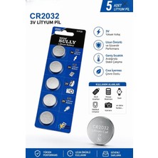 Sully CR2032 3V Lityum Düğme Pil 2032 Pil (5 Adet)