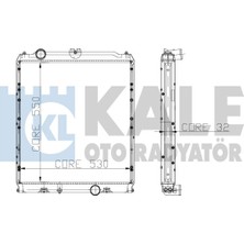 Kale 0602022PA Su Radyatörü (Brazing Versiyonu KL362660) Mitsubishi Canter (7.5t) 2 Sira Cu+Pl Sistem MC127008