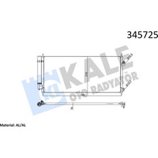 Kale 345725 Klima Radyatörü (Kondenser) Honda Jazz 1.4l L13Z (Ge6 Gg Kasa) 09-14 80110TF0G01-80110TF0G02