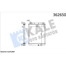 Kale 362650 Su Radyatörü Mitsubishi Canter 711 3.0d (01-10) (Mt) (Brazing) (524X438X36) ME413765-ME403812