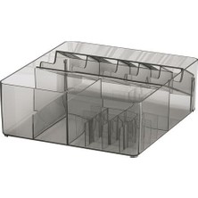 Renas Store Ikea Çekmece Içi Makyaj Düzenleyici 32X28X10 cm Makyaj Organizeri Füme Renk Bölmeli Kutu