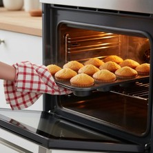 ViraCasa 12'li Muffin ve Cupcake Fırın Tepsisi Yapışmaz Kek Kalıbı Karbon Çelik 35X27 cm