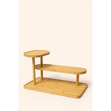 ViraCasa Bambu 3 Katlı Sunumluk Kademeli Servis Standı Kahvaltılık Meze Çerez Peynir Sunum Tabağı 39 cm