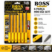 Nse Boss 80434 6 Parça Mini Eğe Seti – Metal, Ahşap ve Hobi Işleri Için El Eğe Seti
